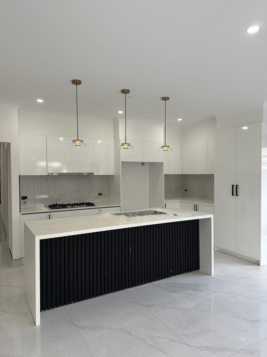 White open-plan kitchen