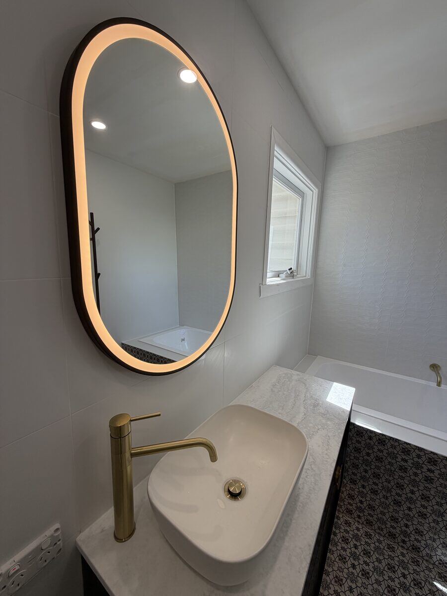 Gold tapware vanity detail